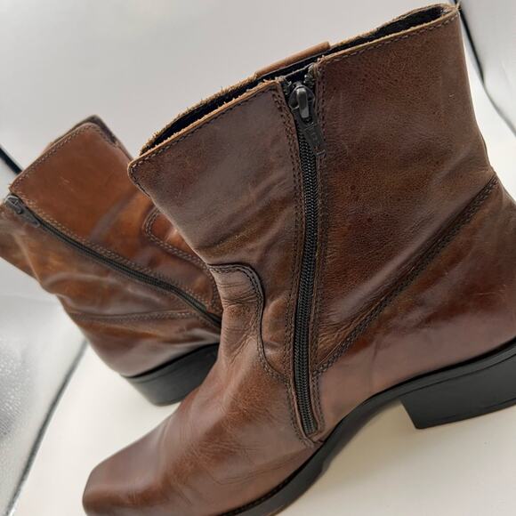 Aldo Dark Brown Leather Men's Boots Size 12 - Picture 6 of 9